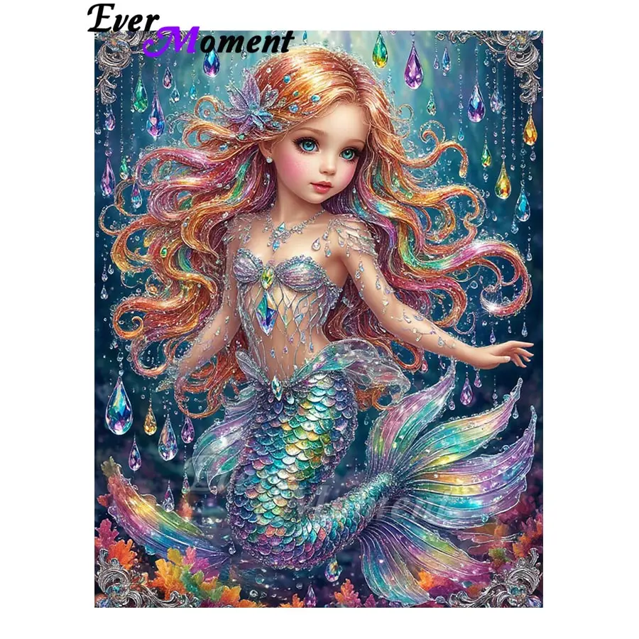 

Ever Moment Mermaid Diamond Painting AB Diamond Cross Stitch DIY Diamond Embroidery Rhinestone Child Hobby ASF3115