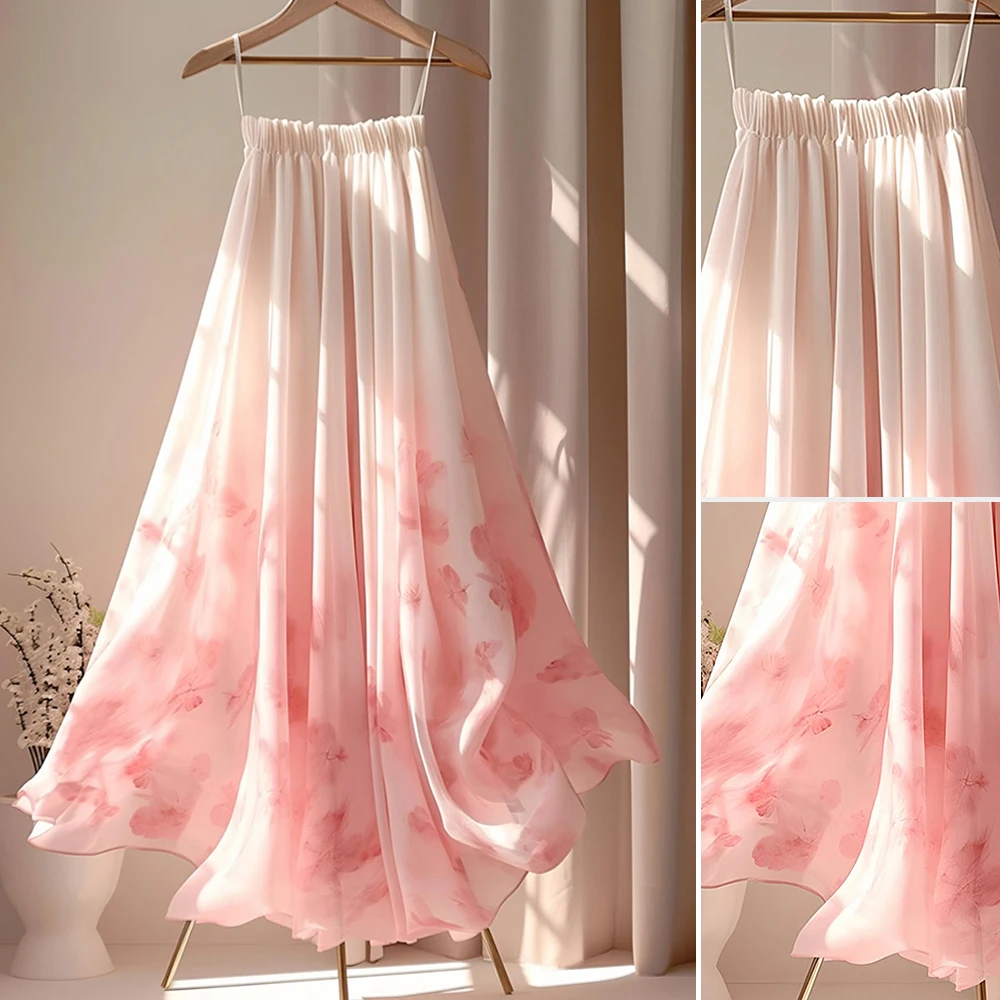 

Women's Floral flared skirt in soft Pink/ Pastel tones, Chic Women's Formal & Casual Dresses