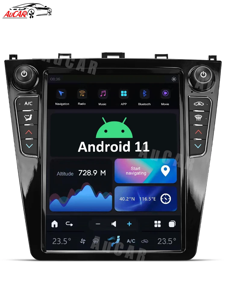 AuCar-unidad principal de navegación GPS para Subaru WRX, reproductor Multimedia estéreo de 10,8 pulgadas, Android 11,0, vídeo, para Subaru WRX 2015-2021