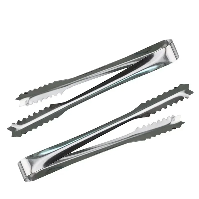 Pince à glace en acier inoxydable, outil de cuisine 15cm/19cm, pour Barbecue, Bar de fête, Clip pour pain, nourriture, pince à glace