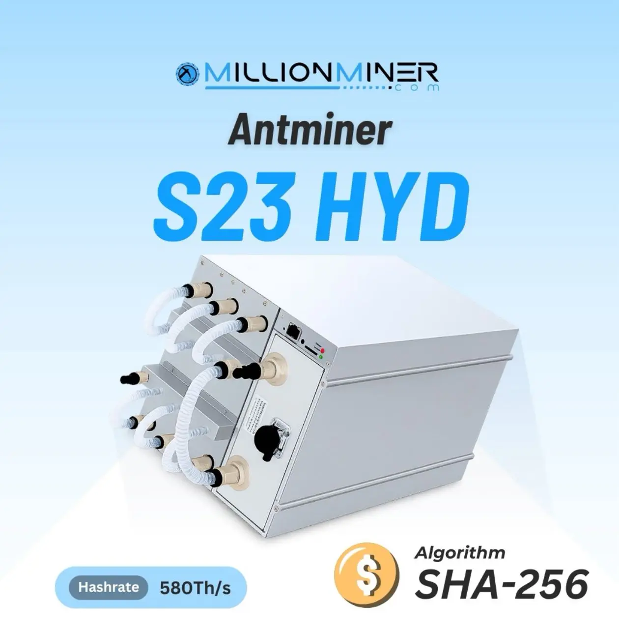 P. FAST DELIVERY BUY 3 GET 2 FREE Bitmain Antminer S23 Hyd 580T 9.5W SHA256 Algo BTC Mining Machine S23 Hydro Bitcoin Miner