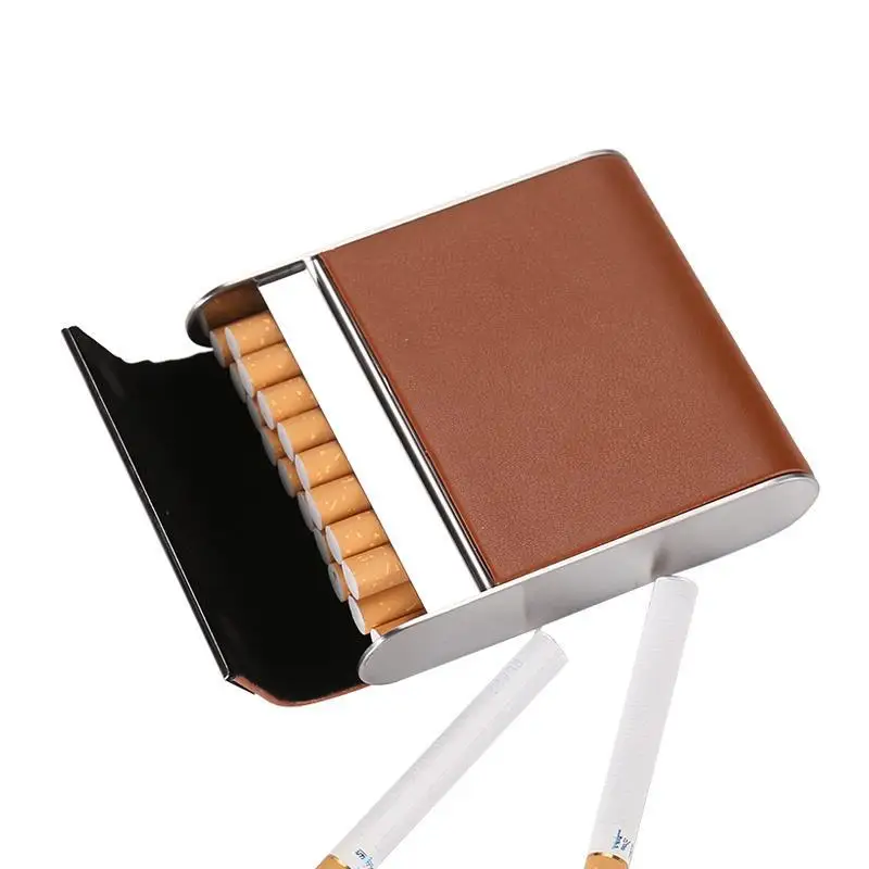 Leather 20pcs Cigarette Container Case Cigarette Box Tobacco Holder Mini Storage Box Smoking Accessories Men Gift