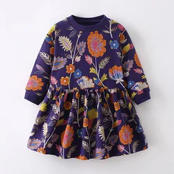 100% Combed Cotton Quality Casual One-piece Baby Girl Clothes Cute Autumn Spring Children Clothing Kids A-LINE Dresses for Girls