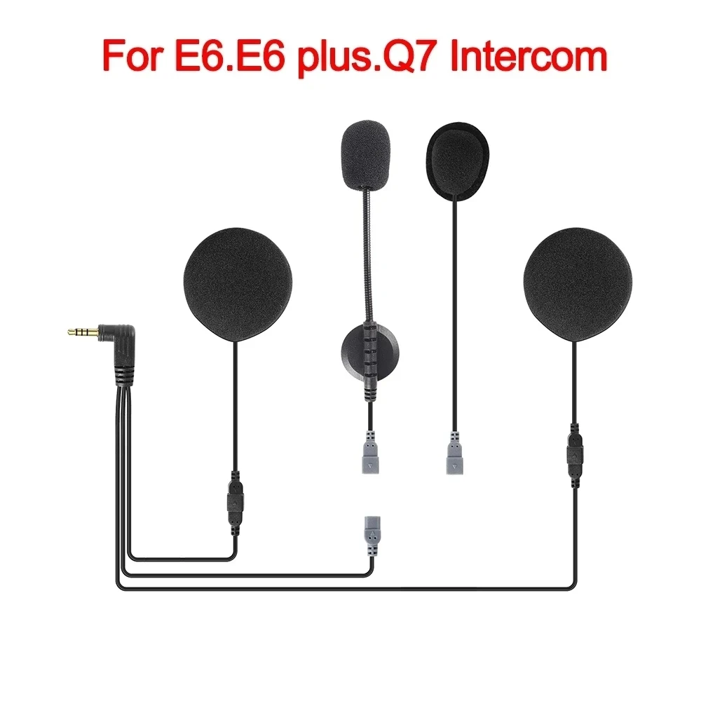3.5MM Jack 2 In1 Earphone Headset with Mounting Clip Double-Sided Tape Base for EJEAS Q7 Q2 E6 Motorcycle Helmet Intercom image 2