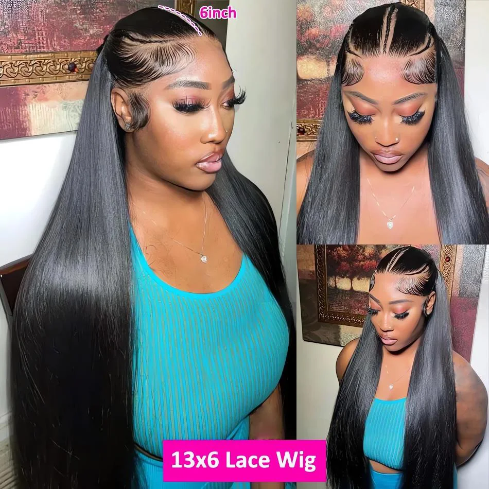 Osso Straight Lace Front Wig, perucas de cabelo humano, HD Lace Frontal Wig, Natural Preplucked, 13x4, 30 ", 40", 13x6