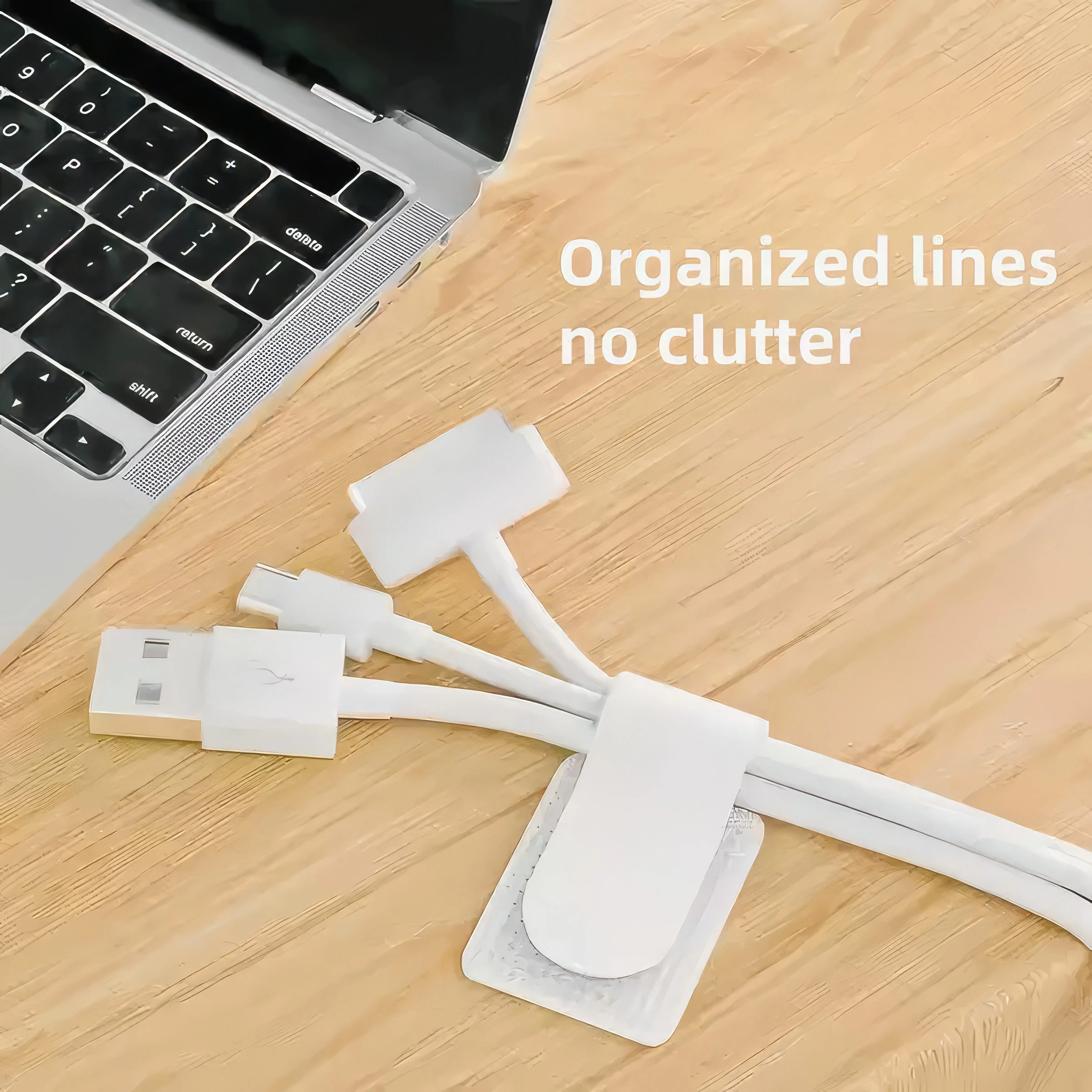 10 White Wire Ties, Space Saving, Multifunctional Cable Management, Suitable for Desktop and Workshop Organization
