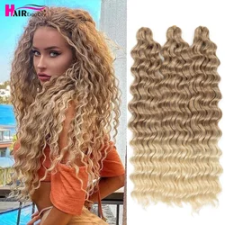 African Long Curly Braiding Hair Synthetic Natural Hair Extension 24Inch Soft Deep Wave Twist Crochet Braids Hair Expo City