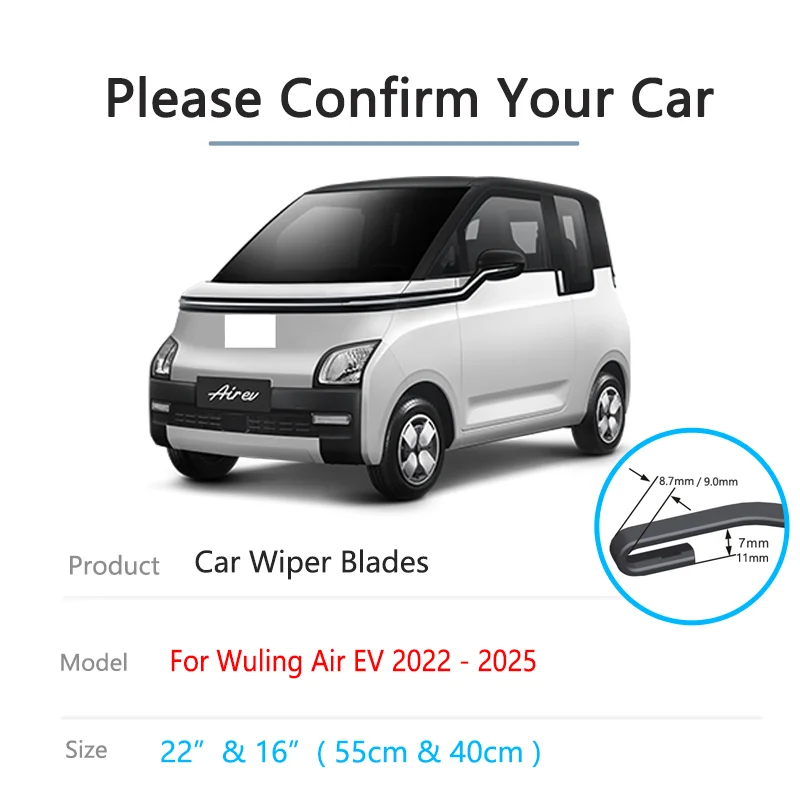 For Wuling Air EV MG Comet Chevrolet Spark E230 2022 2023 2024 2025 Front Wiper Blades Window Cleaning Windscreen Car Accessorie