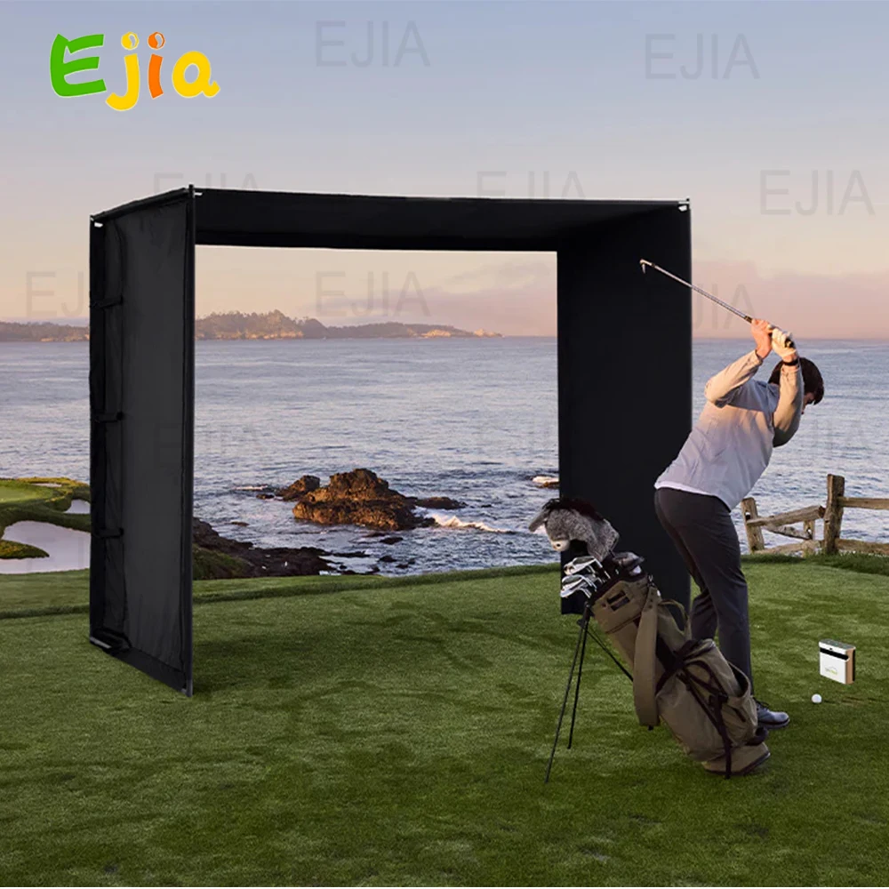 Golf Simulator-behuizing op maat met slagscherm Binnen Buiten Eenvoudig te monteren Golf Simulator-behuizing Kooistent