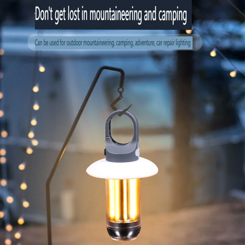 แบบพกพากลางแจ้ง Camping Light ไฟฉาย LED มัลติฟังก์ชั่น USB ชาร์จโคมไฟฉุกเฉินแขวนเต็นท์แขวนแสง