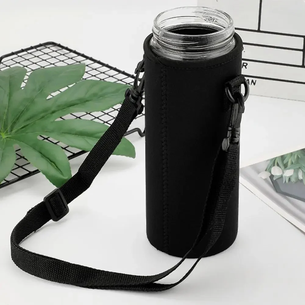 AliExpress Water Cup Cover Bottle Carrier Insulat Bag Water Bottle Carrier Insulated Bag Neoprene Water Pouch Holder Shoulder Strap Black
