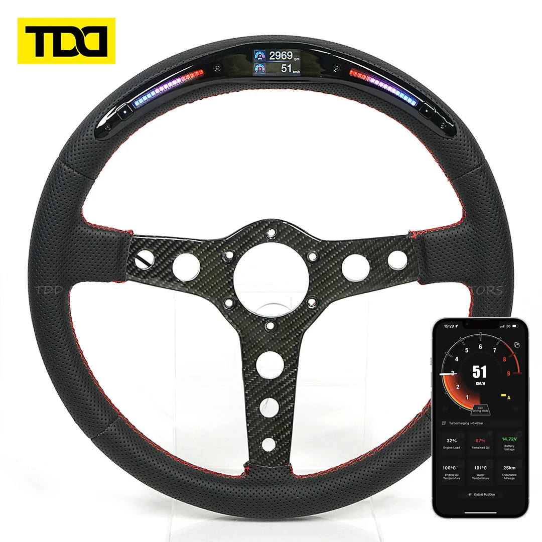

TDD Carbon Fiber LED Steering Wheel for Customized Smart Galaxy Pro Quick Release Racing Car Steering Wheel