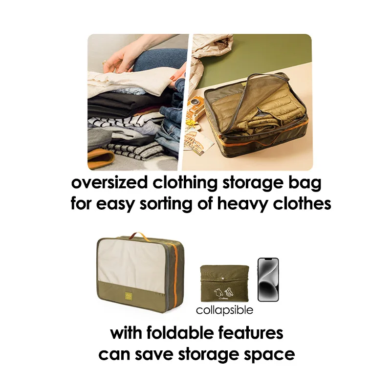 Large Travel Clothes Storage Bag - Travel Essential for Jackets and Down Coats, Perfect for Business Trips and Organization