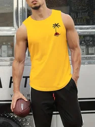 Summer new men's sleeveless vest simple letter printed round neck sports sleeveless breathable non-stuffy sleeveless vest