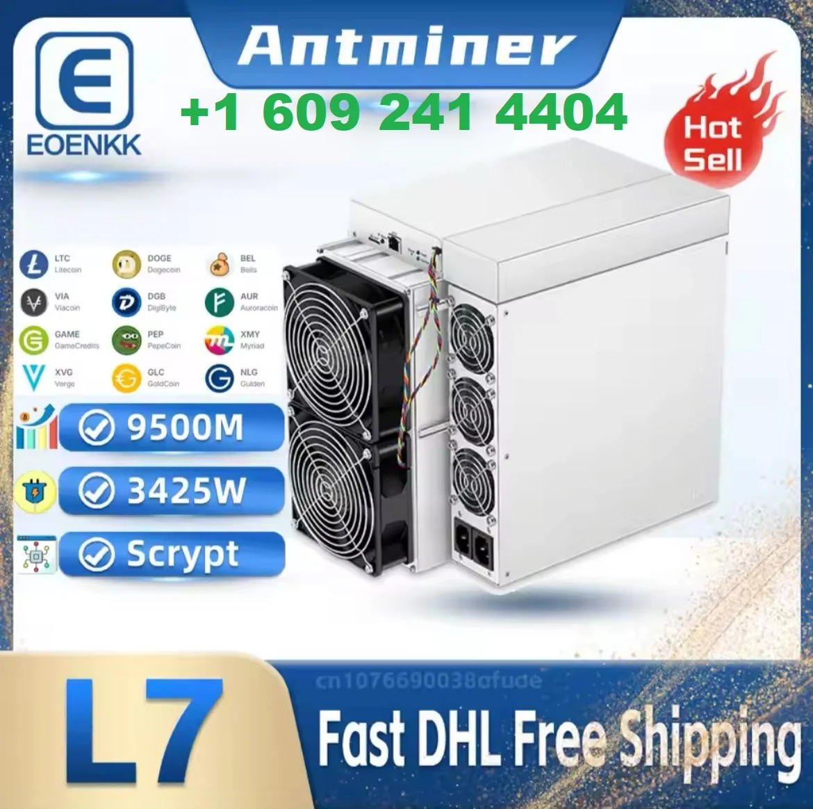 ST СКИДКА РАСПРОДАЖА СОВЕРШЕННОЙ Bitmain Antminer L7 9500M 9300M 9050M 3425W Мощный криптомайнер Litecoin Miner Doge Mining Machine