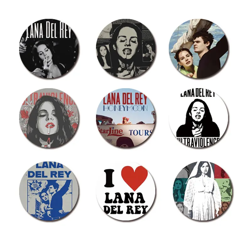 58mm Lana Del Rey Pin Brooch For Clothes Hat Lana Del Rey Brooch Badge for Backpack Accessories Decor Fans Gift