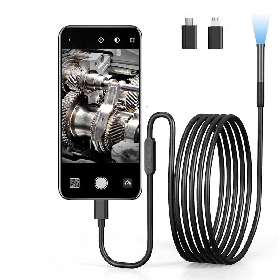 Endoscope Camera with Light 1080P HD Inspection Camera IP67 Waterproof Pipeline Borescope Camera for Android, iPhone Android