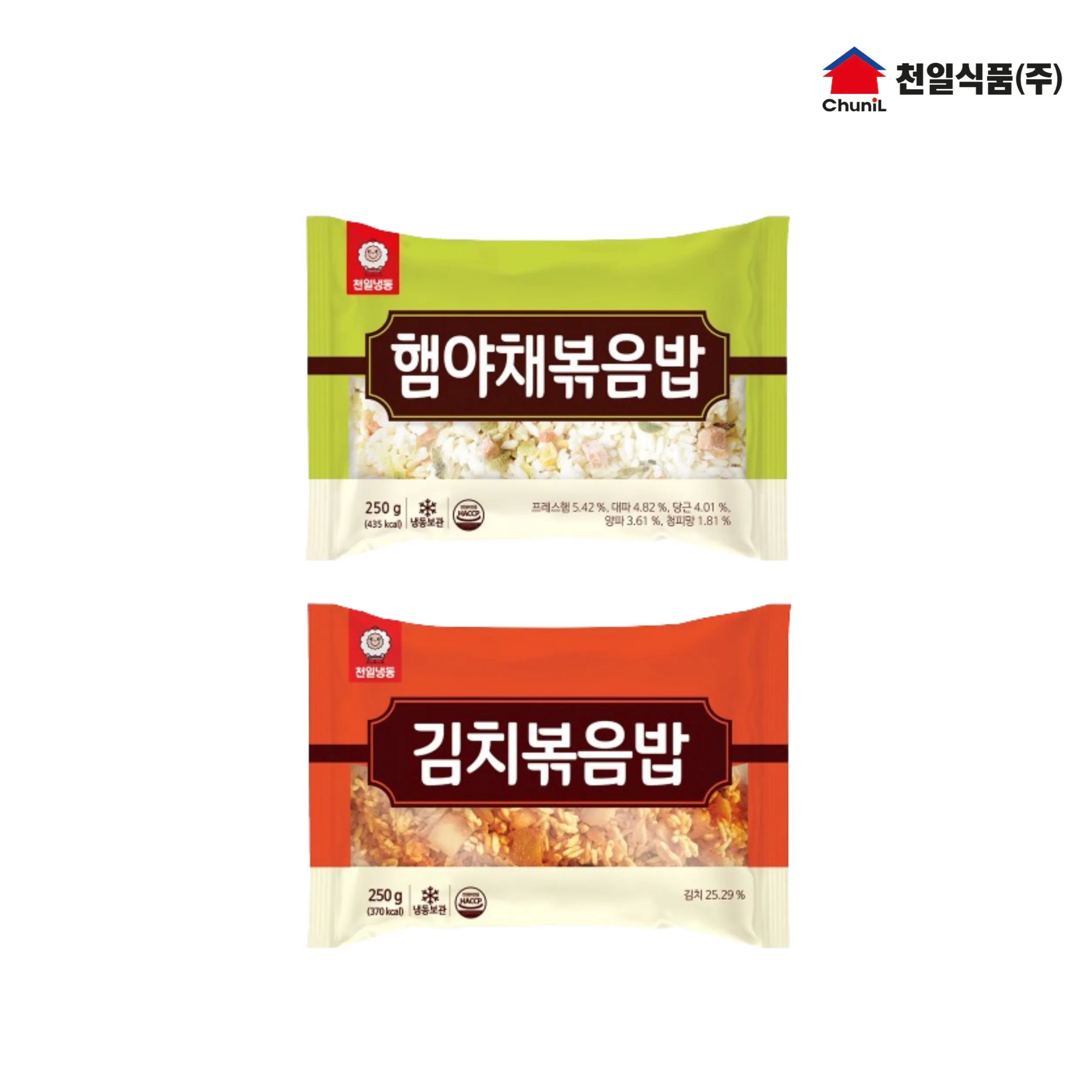 250g x 10 pieces of chunil food fried rice (5 bags of Ham vegetables plus 5 bags of kimchi)