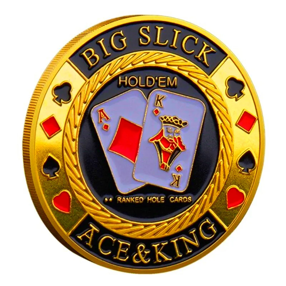 Golden The Big Slick ACE&KING Casino Poker Card Guard Cover Protector
