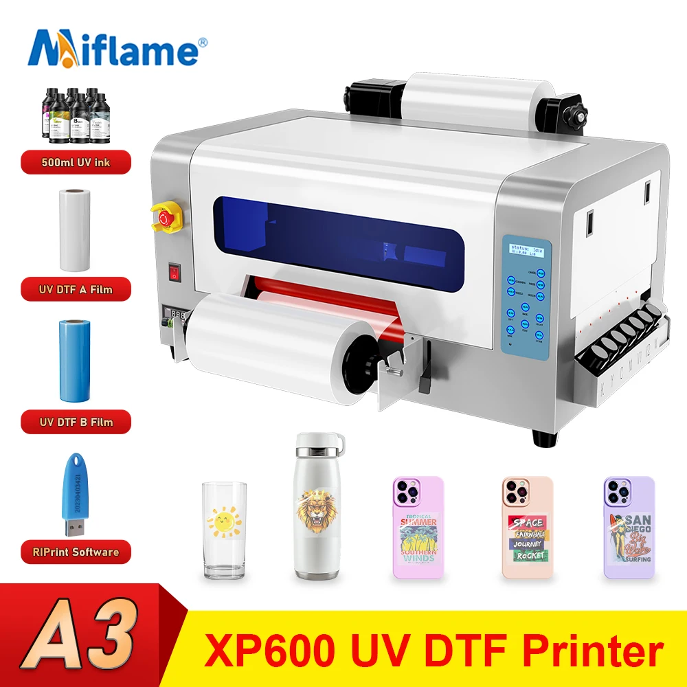 

УФ-принтер A3 DTF для Epson Dual XP600 Печатающие головки 2 в 1 УФ-печатная машина DTF Водонепроницаемый УФ-принтер для наклеек DTF для дерева