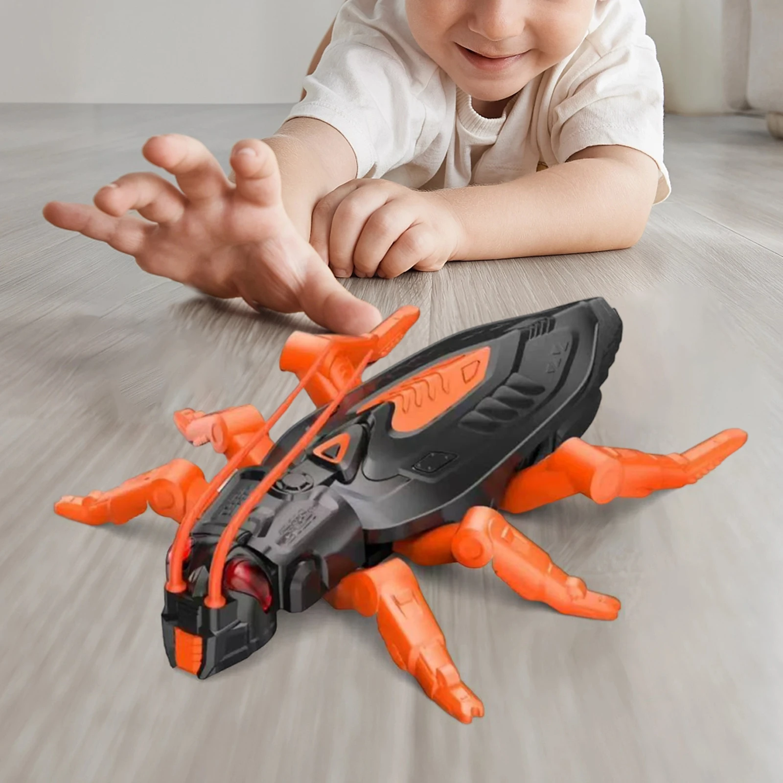 壁を登るロボットヤモリのおもちゃ、充電式リモコン付きトカゲ、壁、ガラス、天井に登るLEDライト付き、子供向けのいたずら用