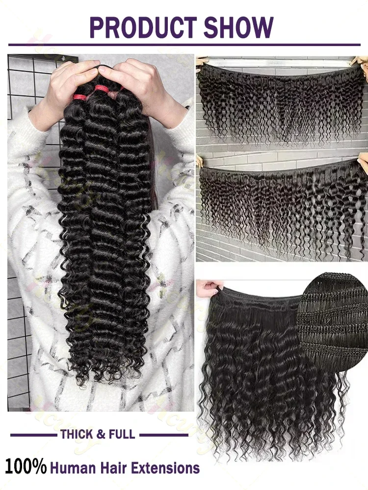 30 36 بوصة موجة عميقة حزم الشعر البشري مجعد الشعر البورمية النسيج الخام غير المجهزة البرازيلي لحمة مزدوجة عذراء وصلات شعر
