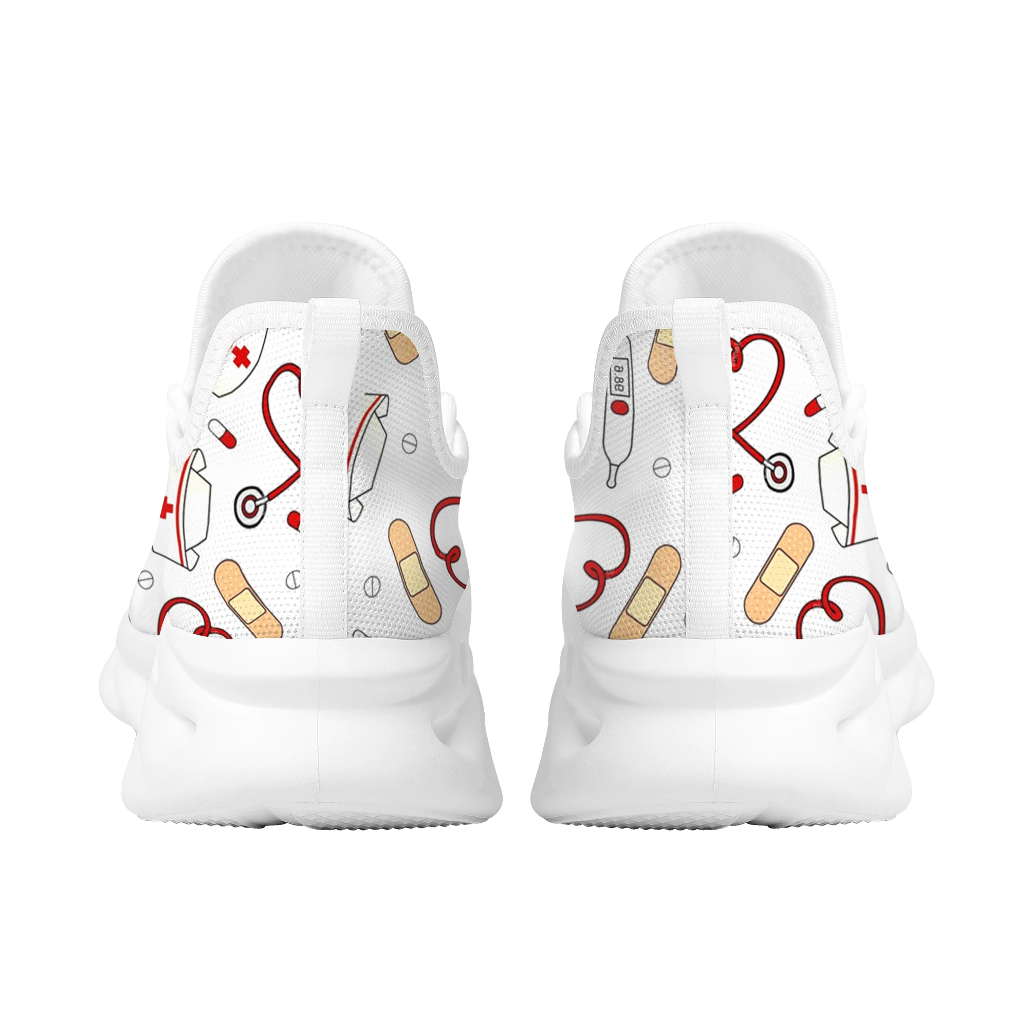 Yikeluo Hot Selling Vrouwen Sneakers Schoenen Leuke Cartoon Verpleegkundige Medische Afdrukken Flats Schoenen Voor Dames Ademende Platform Schoeisel