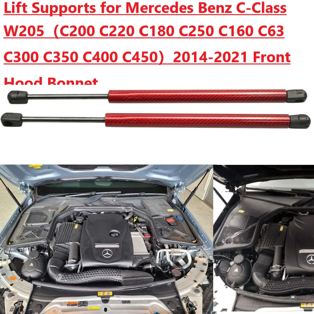 

2PCS Hood Damper For Mercedes-Benz C-Class W205/S205/C205 2014-2021 2022 Front Bonnet Gas Struts Lift Support Shock Piston Rods