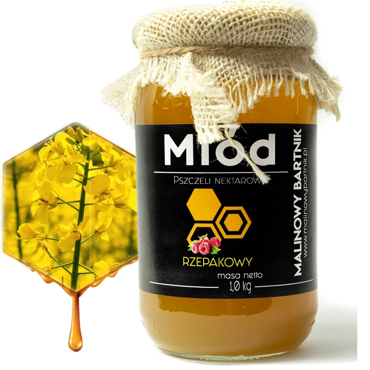 Miód Rzepakowy 1kg, 1000g - Polska Pasieka, Świeży 2025