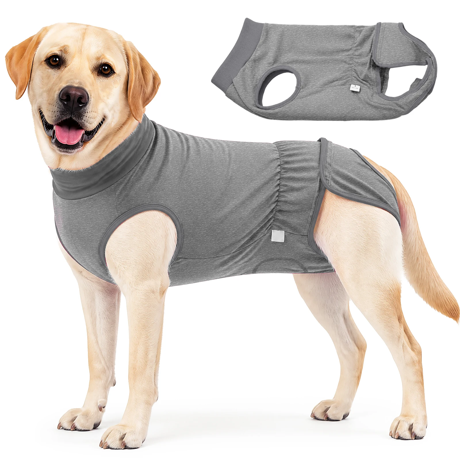Traje de Recuperación para Perros, Camiseta Postoperatoria Anti-Lamido, Ropa de Recuperación Suave y Transpirable para Mascotas, Protector de Heridas para Perros Medianos y Grandes