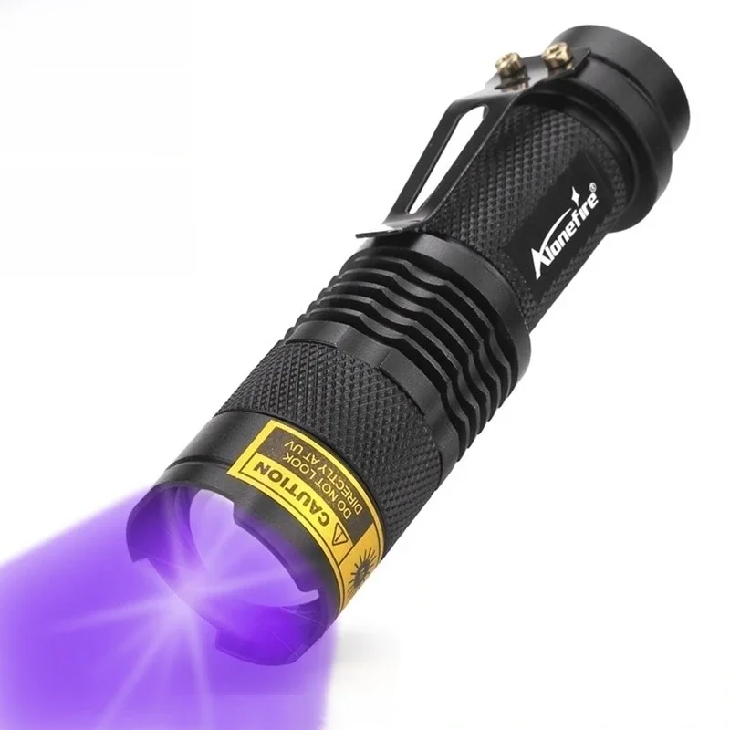 Zoom latarka UV 395/365nm palnik UV zwierzę domowe kotka grzybica rudy pieniędzy skorpion Marker z niewidzialnym atramentem światło do wykrywania fluorescencji — zdjęcie 2