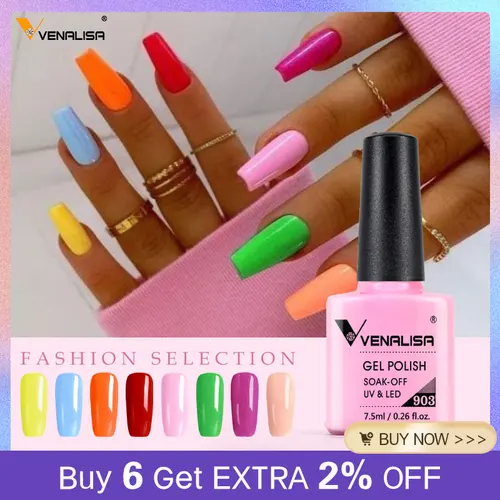 Imagen 2 del producto VENALISA-esmalte de uñas láser súper brillante, 7,5 ml, semipermanente, Gellack, salón de manicura, brillo, Gel de uñas UVLED orgánico