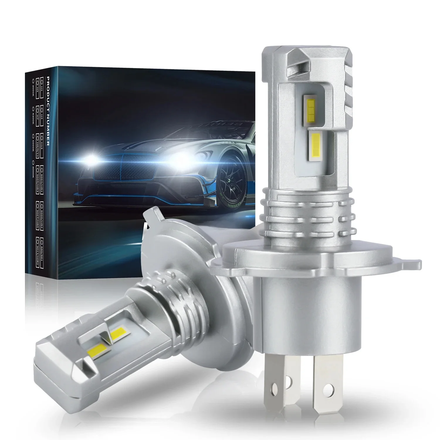 1/2X 16000LM LED H4 9003 LED Canbus Żarówka reflektora CSP bez wentylatora z wysokim i niskim światłem do samochodu Motocykl Auto Lupuauto — zdjęcie 2