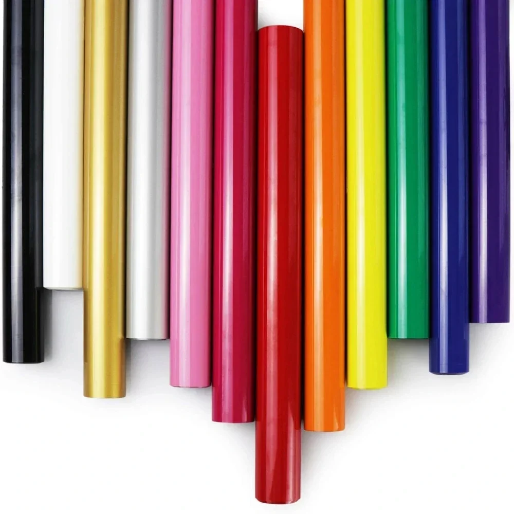 1 rouleau 12 "x 40"/30.5x50/100/150 cm extensible mat PU transfert de chaleur film vinyle coupe presse à chaud Film vinyle fer-sur HTV T-Shirt