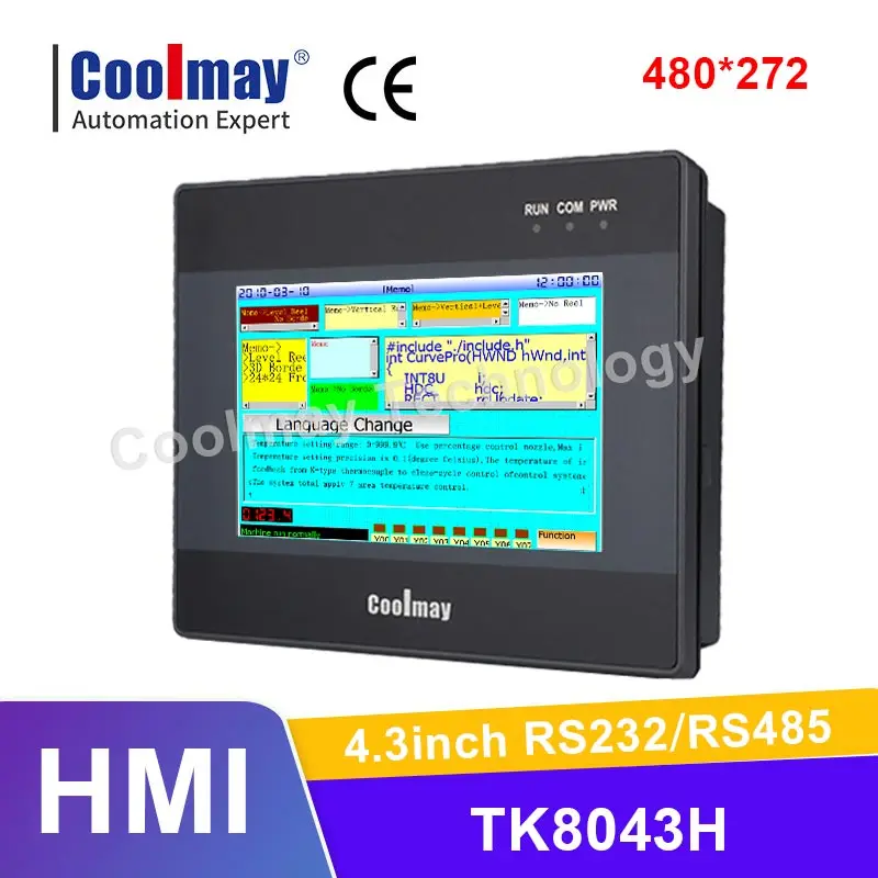 

Coolmay Популярный RS232 RS485 сенсорный экран HMI TK8043H Конкурентоспособный дисплей цены Контроллер промышленной автоматизации для оборудования