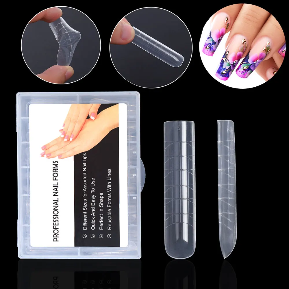 TP 120Pcs Durable Nail Form Art Tool for UV Gel Quick Building Extension Form Top Molds Dual Forms Upper Forms for Nails Mold