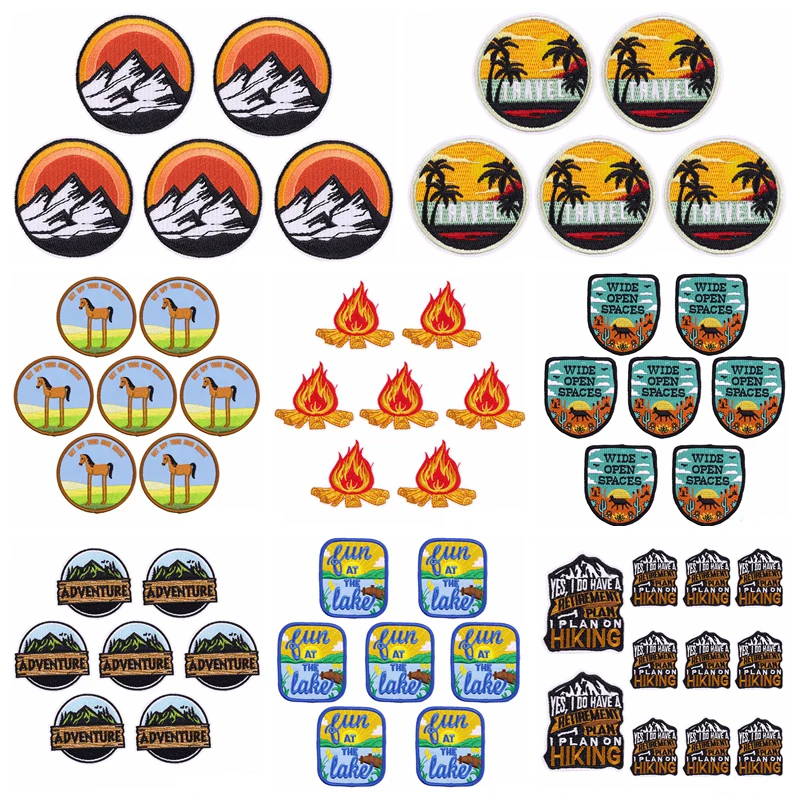 Outdoor Adventure Show - 10pcs/lot Wholesale Outdoor Mountain Applique Iron