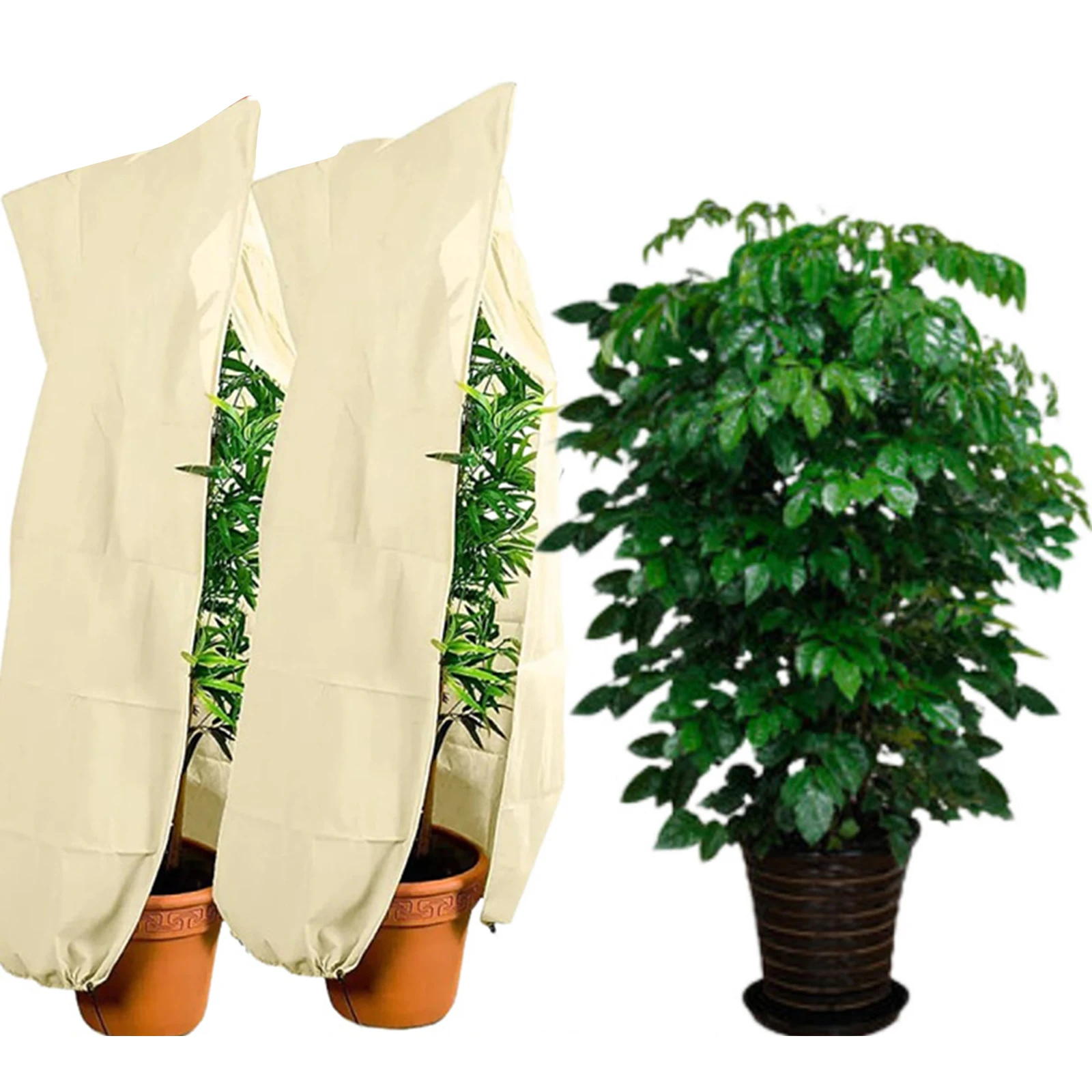 Plant Cover Anti Frost Blanket Trees Winter Freeze Protection Reusable Drawstring Closure Bag for Dwarf Trees Plants Shrubs
