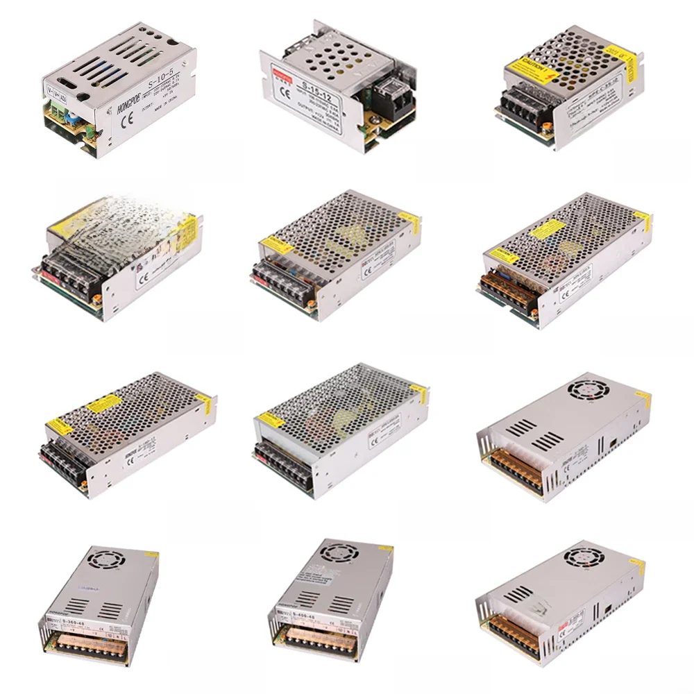 Schaltnetzteil 5V 12V 24V 36V 48V 2A 5A 10A 15A 20A 30A15W-500W AC auf 110/220V DC Transformator LED Streifen Schalter Treiber