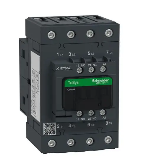 

LC1DT60AE7 LC1-DT60AE7 TeSys Deca contactor,4P(4NO),AC-1,=440V 60A,48V AC 50/60Hz coil