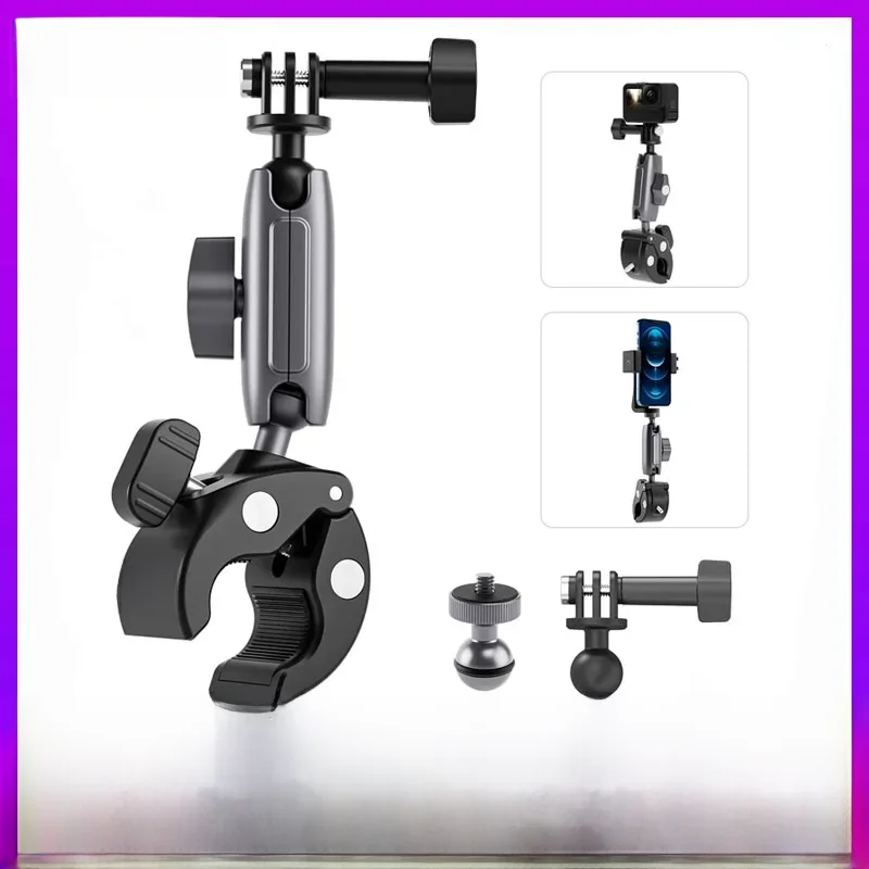 AliExpress UK TELESIN Motorcycle Bicycle Rail Mount Clamp with 360 degree Ball Mount Clip For Gopro Hero11 10 9 8