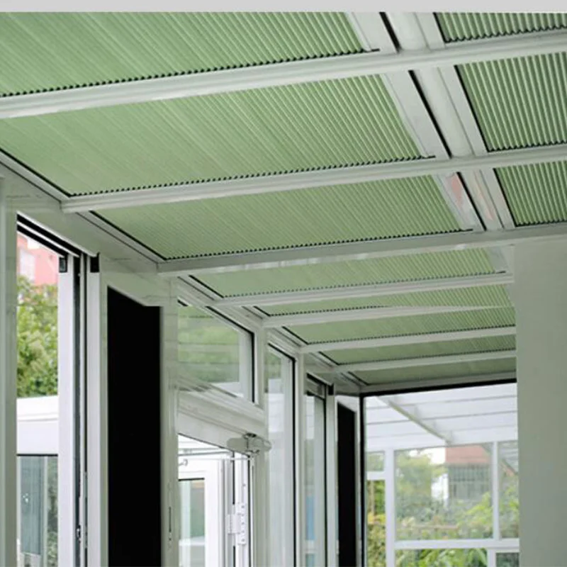 Electric Pattern Cellular Shades Cordless Honeycomb Blinds Custom Full Blackout Fabric Window Shades for Skylight