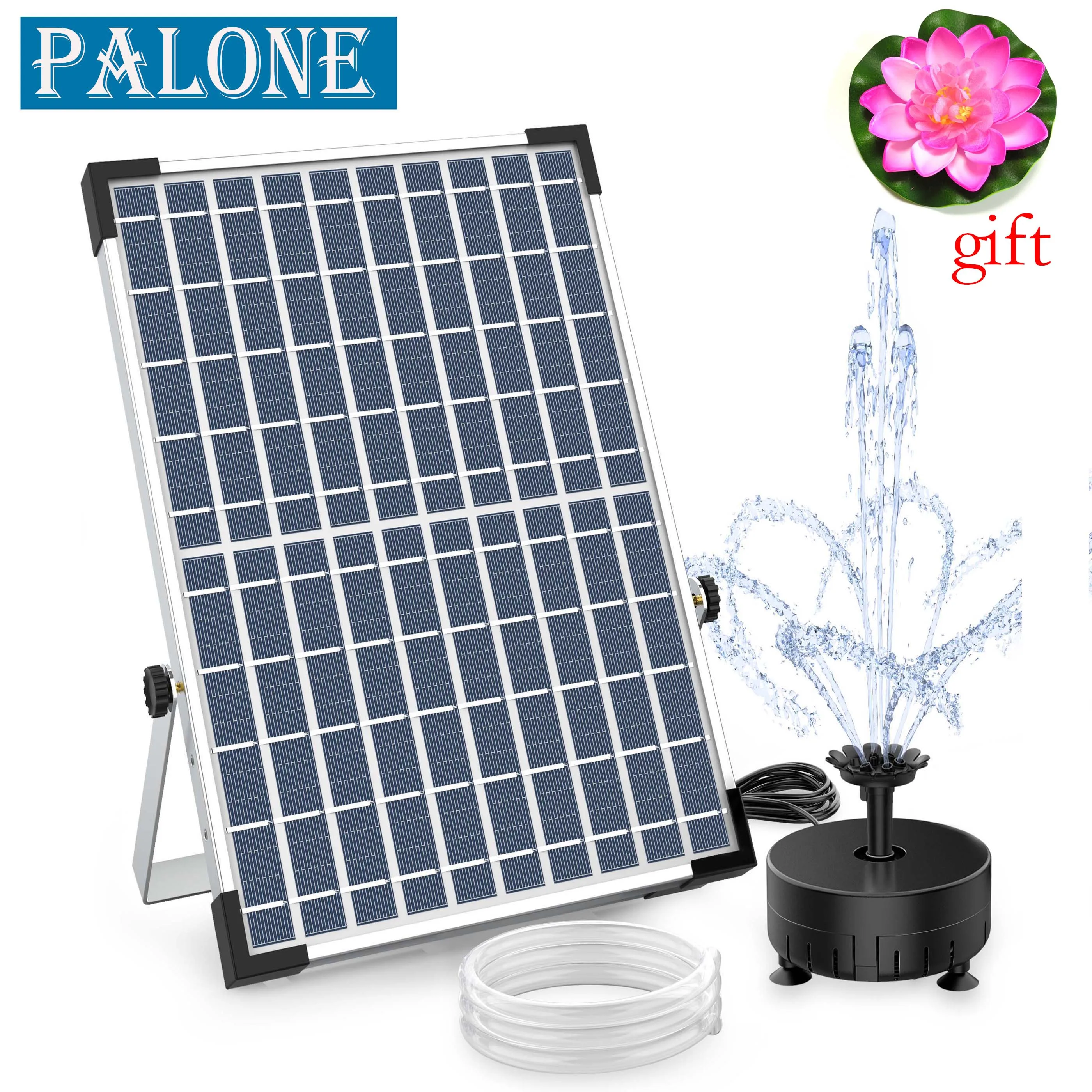 

PALONE 12W Powerful Solar Fountain Pump, Solar Water Fountain with 12 Double-Layer Nozzles Outdoor Solar Fountain for Pond Pool