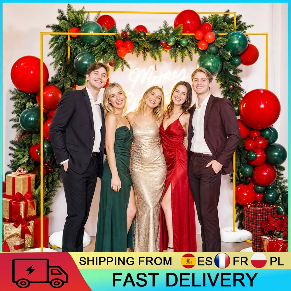 Supporto per arco di palloncini in metallo dorato, struttura per fondale da matrimonio 1,5x2 m / 2x2 m, arco rustico riutilizzabile per palloncini, fiori, ghirlande di tulle e luci a LED, facile da