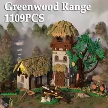 

1109 шт., набор зданий для дома Greenwood, вид на улицу, архитектура, модульный строительный блок, сборная модель, комплект, подарок для взрослых