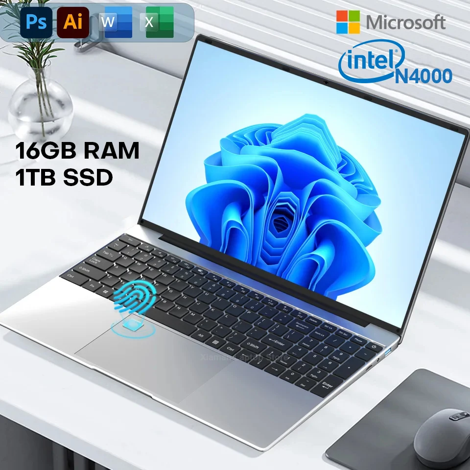 Intel Notebook Pc Windows 11 Pro Gamer 15.6 "Ultra Slanke Laptop Intel Celeron N4000 16Gb Ram 1Tb 2Tb Ssd Kantoor Studie Computer Pc