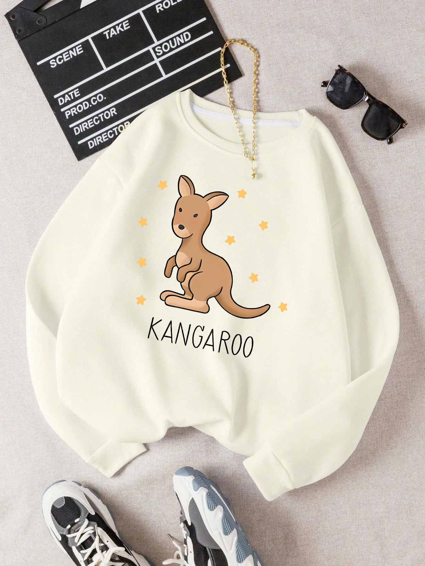 

2024 Autumn Winter Animal Kangaroo Print Casual Sweatshirts Hoodies Pullover Streetwear Hoodie Hiphop Fashion Funny Sports Hood