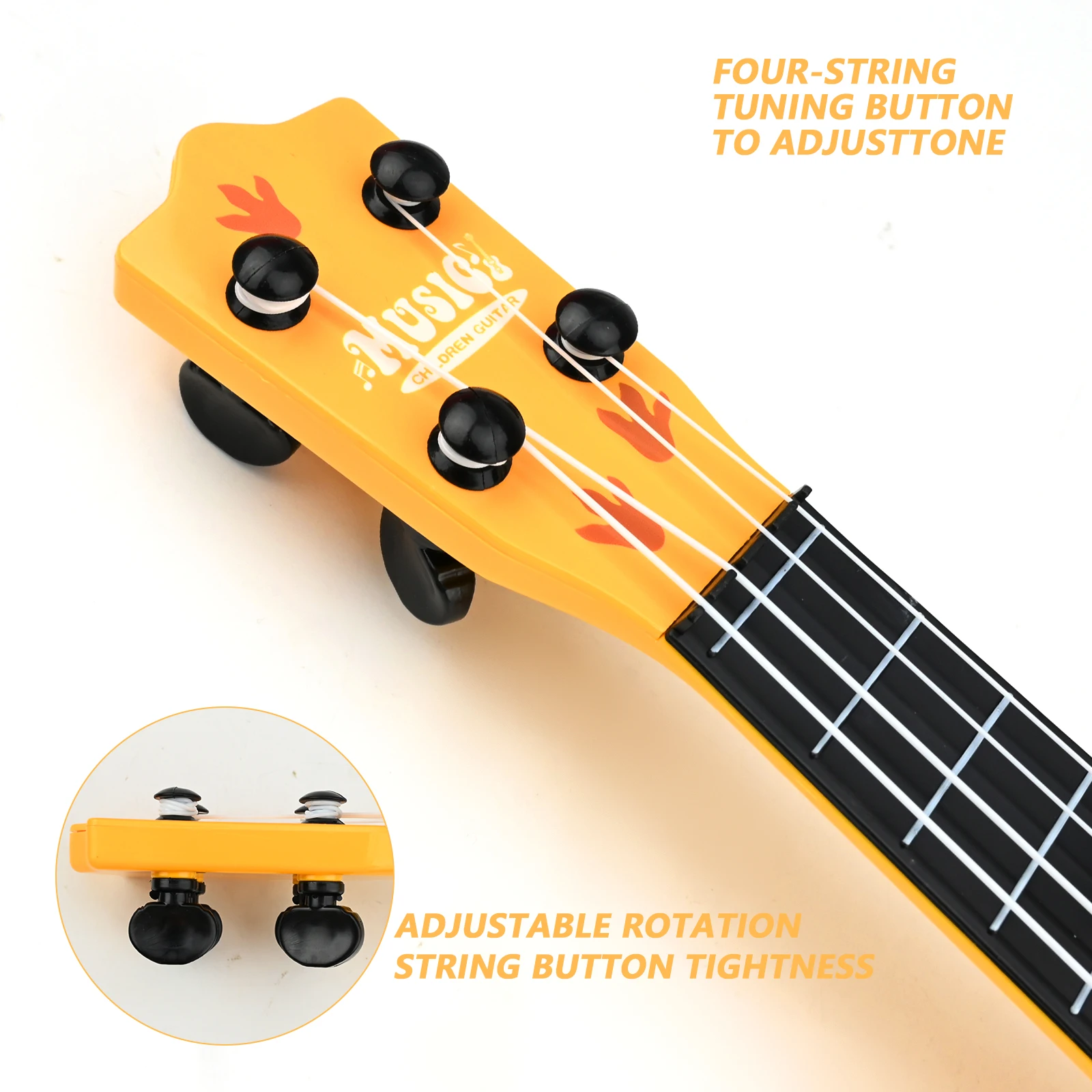 Ukulele Toy for Beginner, 42 CM Guitar Musical Toy Ukulele Instrument Kids Toy with 4 Adjustable Strings Classical Instrument fo