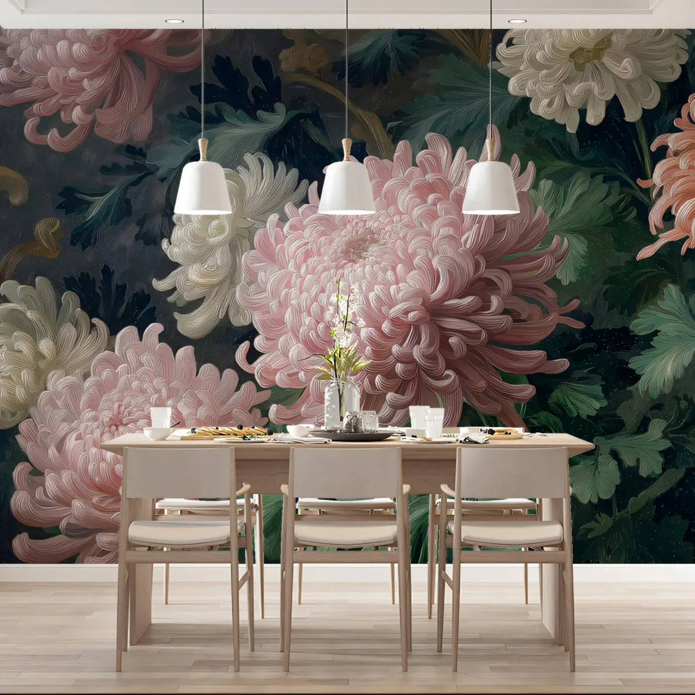 Floral Wallpaper for Bedroom Peel and Stick Waterproof Wall