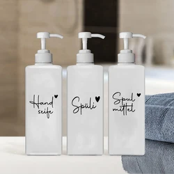 German Washing Up Liquid Vinyl Art Stickers Waterproof Hand Soap, Shampoo Letter Label Decals Bottle Decoration Housewife Gifts